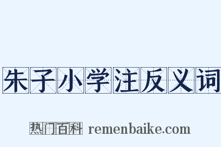 朱子小学注反义词是什么意思的图片